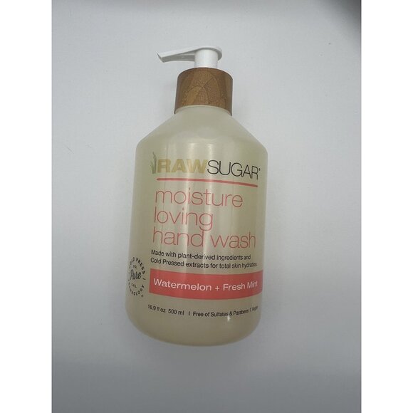 Raw Sugar Moisture Loving Hand Wash 16.9 oz | Watermelon + Fresh Mint | NEW - Picture 1 of 5